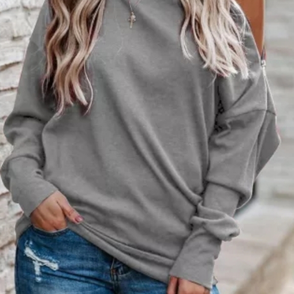 1 2x left💥New boutique ribbed knit zip sleeve top - Picture 6 of 12